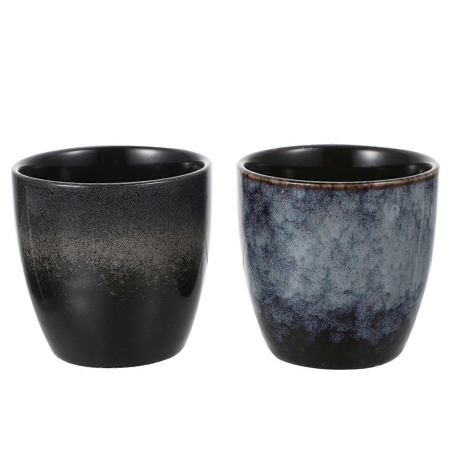 2pcs Ceramic Tea Cup Retro Tea Cup Tea Container Tea Holder Kung Fu Tea Ware