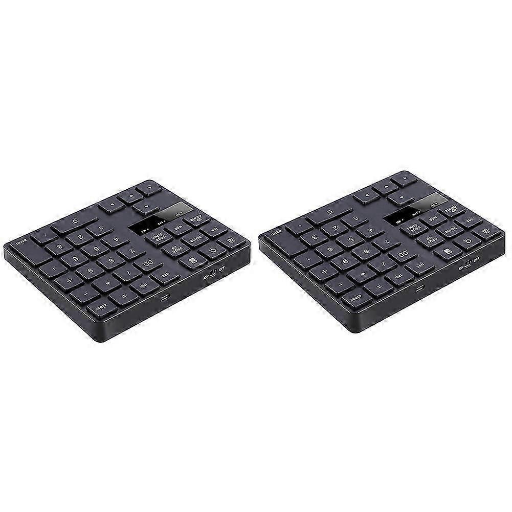 2X 2.4G Wireless Numeric Keypad, Rechargeable Number Pad Keyboard with 35 Keys for PC/Laptop//
