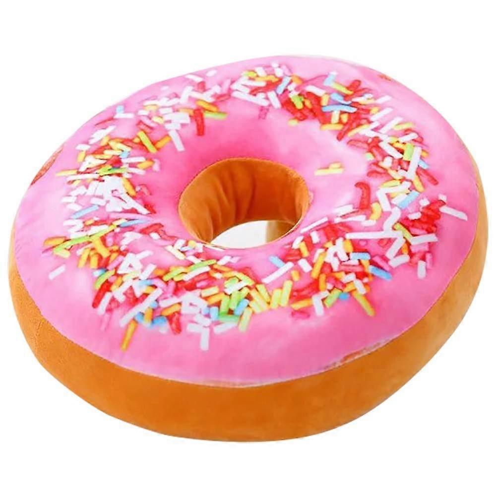 Donut Pillow Soft Decorative 3D Print Comfortable Plush Funny Cute Food Shaped Stuffed Throw for Couch