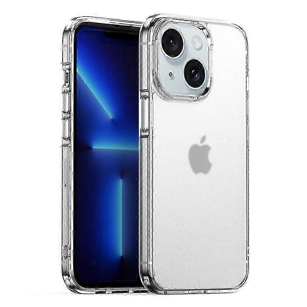 Back Protector for iPhone 15 ,Matte Phone Cover Translucent PC+TPU Hybrid Protective Case