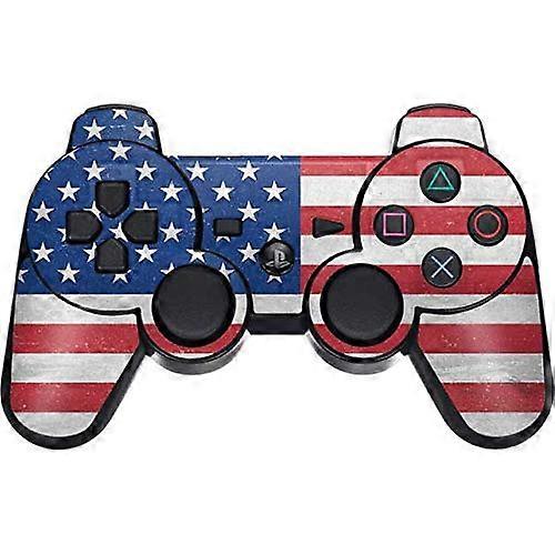 Decal Gaming Skin For PS3 Dual Shock Wireless Controller American Flag Distressed Design Vinyl Console Accessory