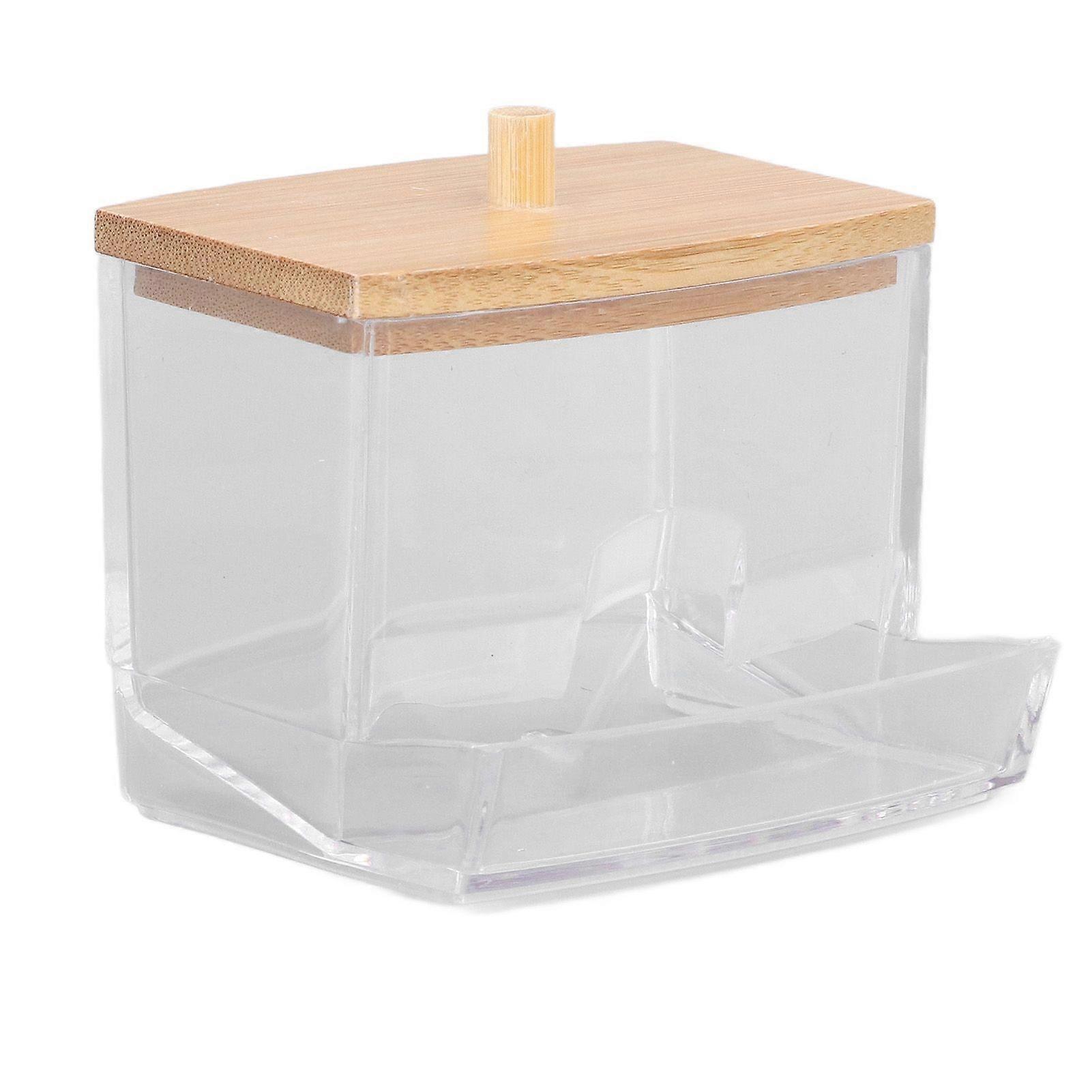 Cotton Swab Box Sturdy Durable Transparent High Smoothness Practical Storage Case with Cover