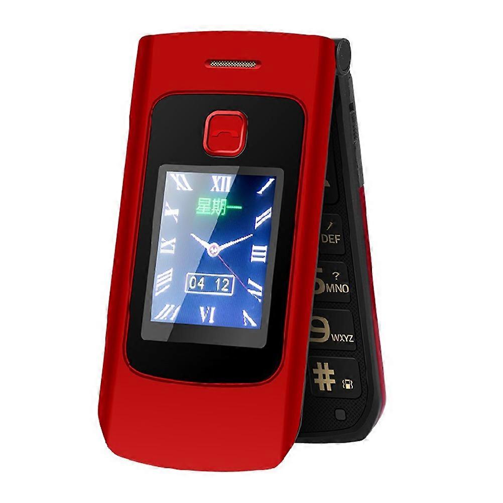 F301 Flip Mobile Phone for Elderly Dual Screen Big Button Large Volume Cell Phone for Senior Dual Card Long Standby Mobile Phone 100‑240V