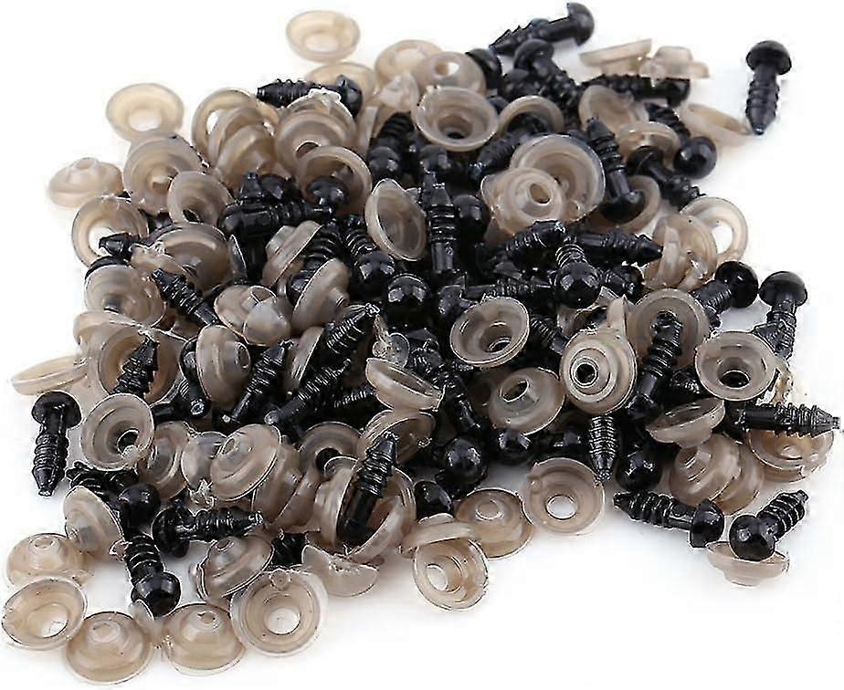 Plastic Doll Eyes 100pcs with Washers for Doll Making 12mm