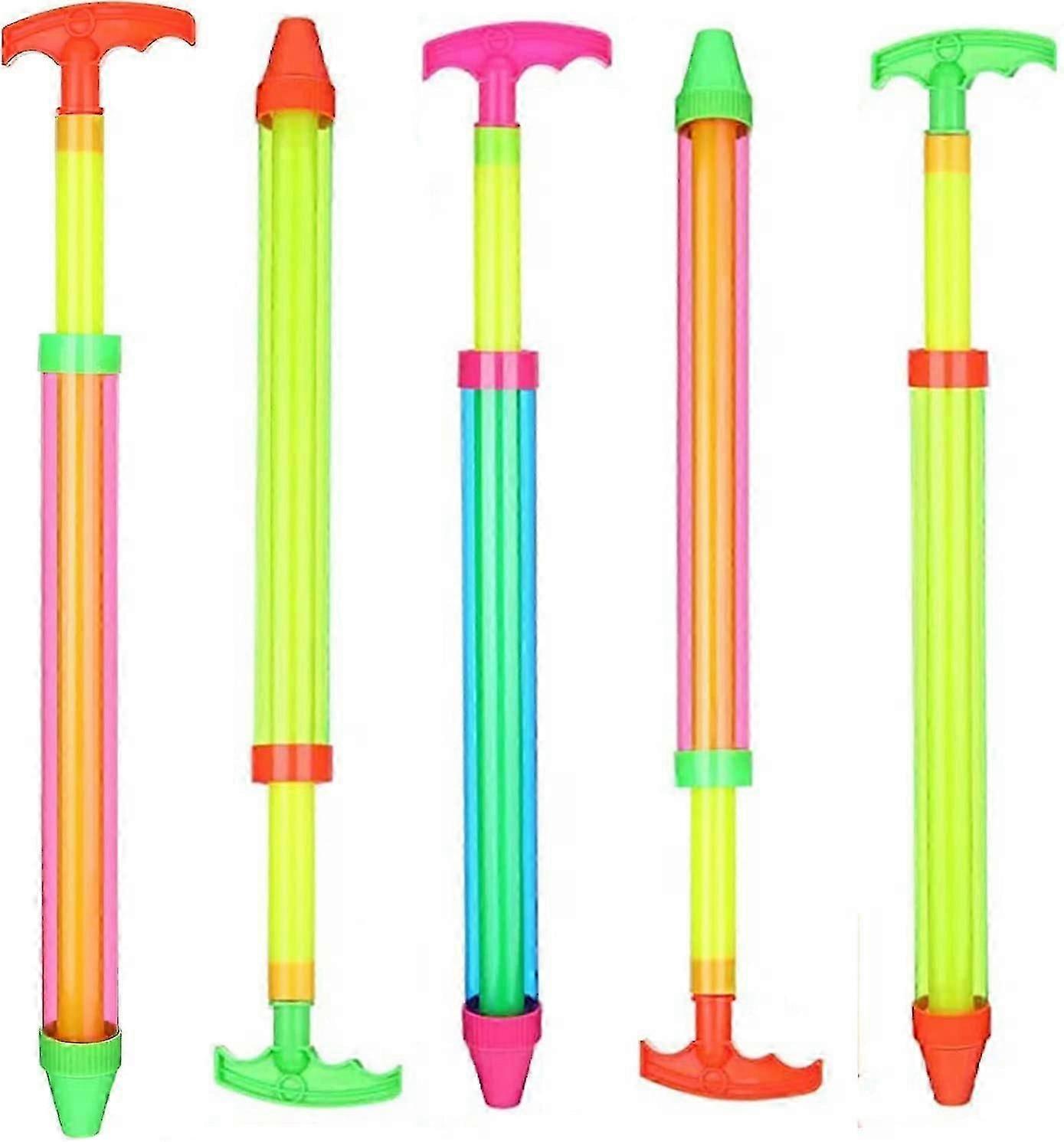 5pcs אקדח מים צעצועי בריכה, משפריץ מים ארוך עם ידית אחיזה קלה, אקדחי להשפריץ מים Blaster לשחק ספרינקרים לבריכת שחייה בקיץ קרבות מים