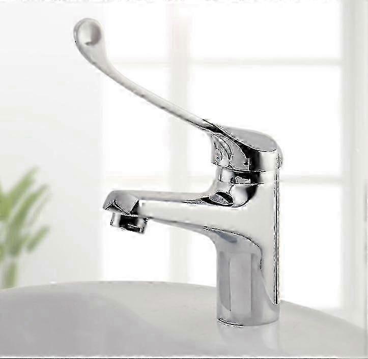 خلاط حوض بمقبض طبي ، صنبور حمام PMR ، كروم ، فضي