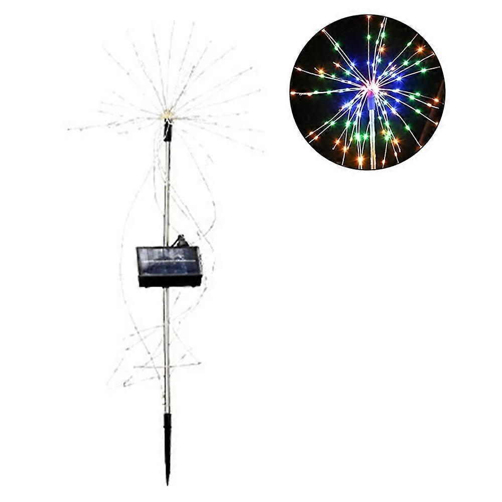 120LED Ground Insert Solar Simulation Fireworks Light Yard Garden Lawn Decorative Light