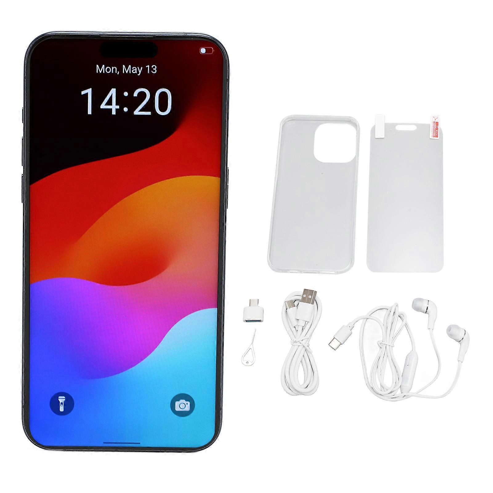 Smartphone 6.5inch 1440x3200 Touchscreen 8MP Front 50MP Rear Camera 6GB RAM 64GB ROM 6800mah 3G Phone for Android 13