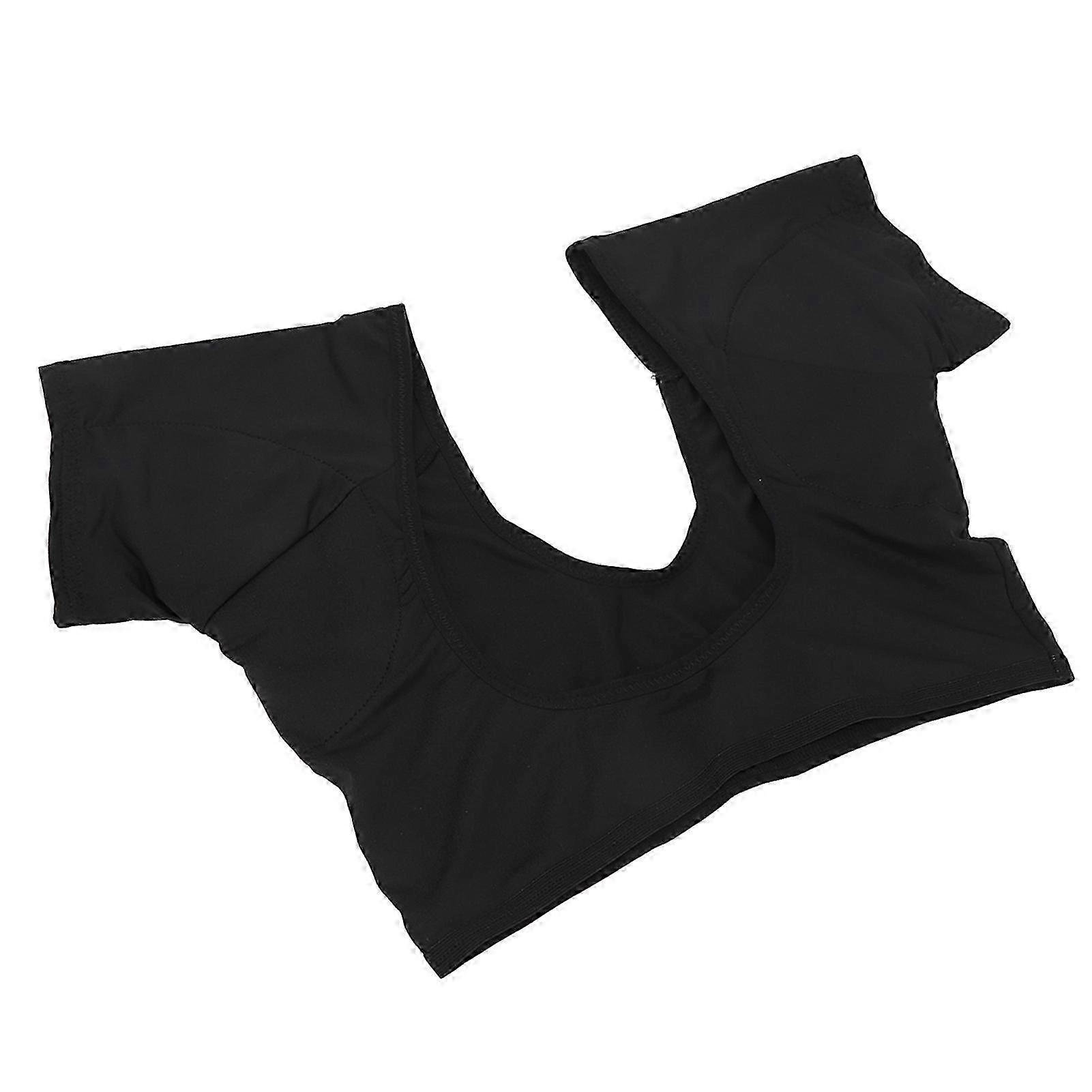 Underarm Sweat Vest Black Breathable Washable Quick Drying Armpit Sweat Pad Vest for Women Ladies M