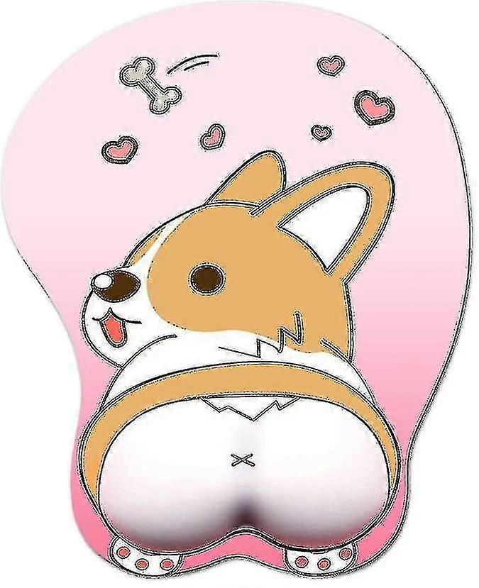 3d Mouse Pad Corgi Mouse Mat Non Slip Silicone Anime Dog Mousepad With Wrist Rest For Office