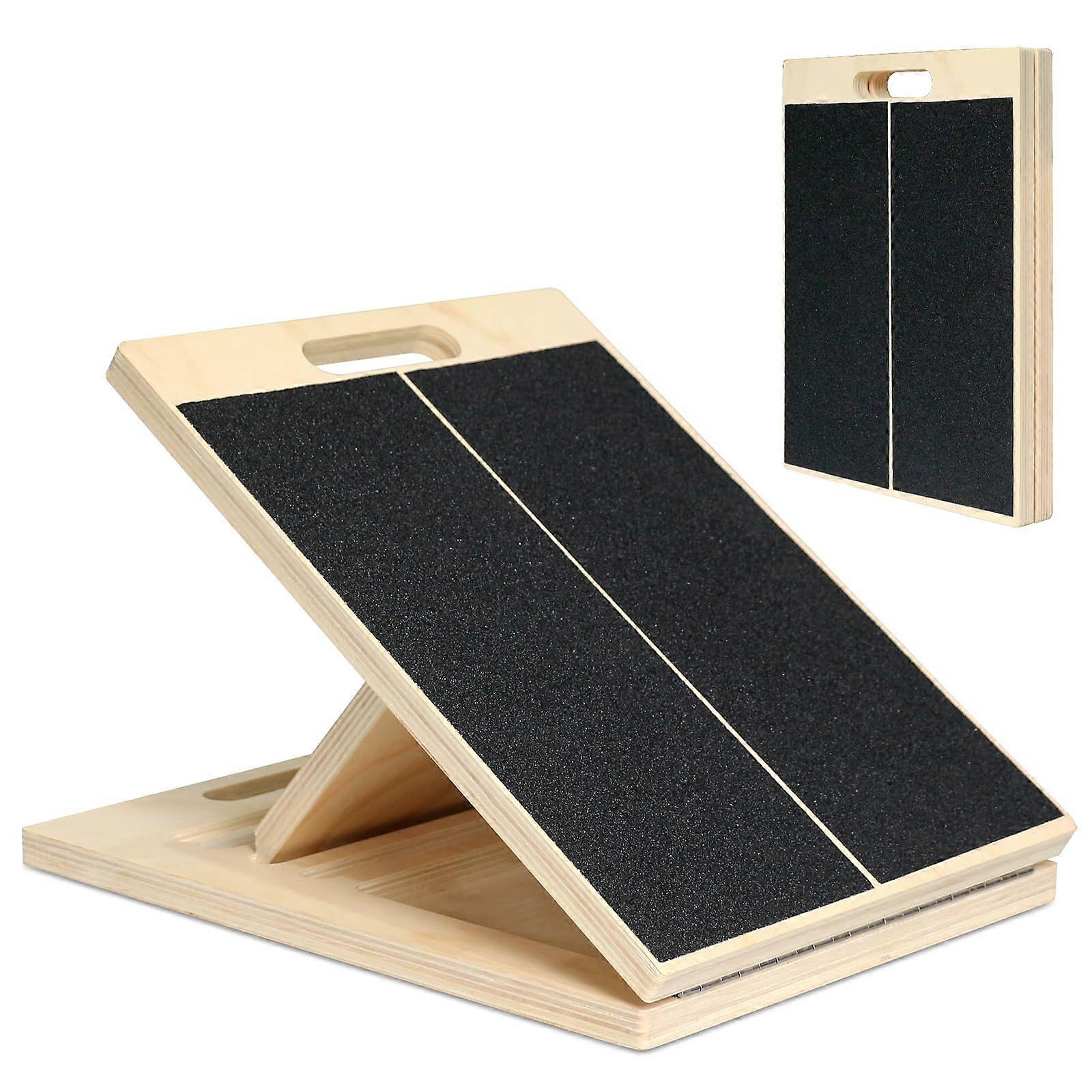 Calf Stretcher Portable Wooden Slant Board with 5 Adjustable Angles, 220 lbs Capacity for Physical Therapy and Leg Exercises