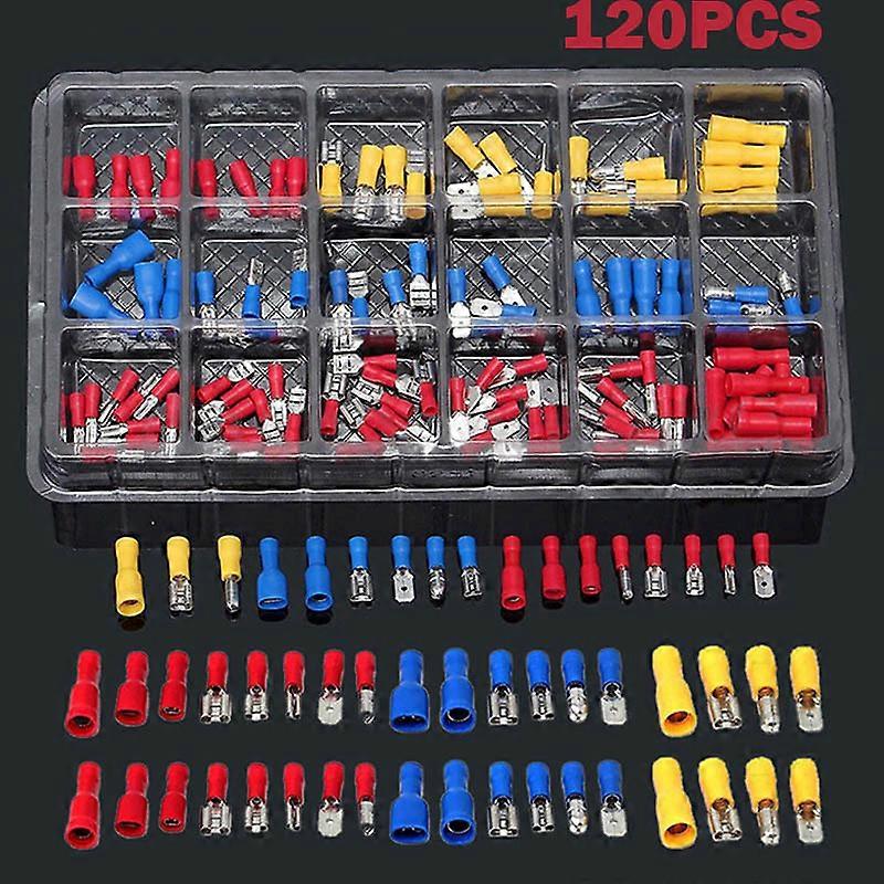 Electrical Assorted Insulated Wire Cable Terminal Crimp Connector Spade Set Kit