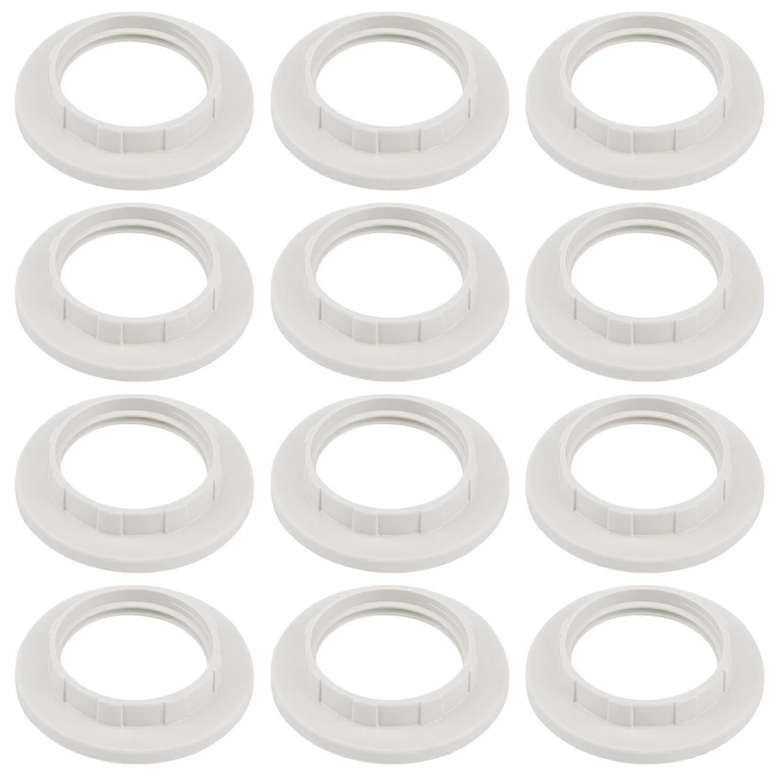 12pcs E14 Lampshade Reducer Ring For Bedside White Plastic Desk Lamp Home Office