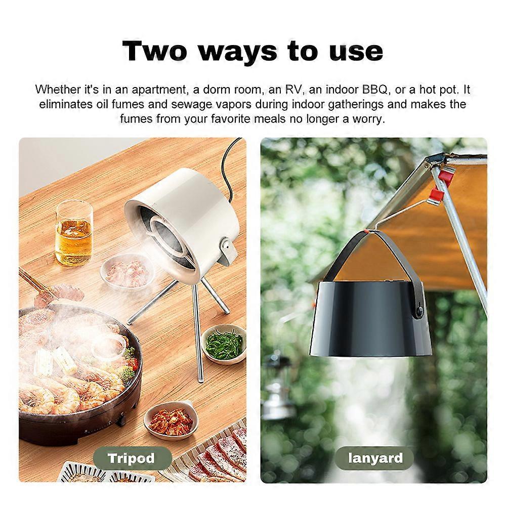 Desktop Cooker Hood, Portable Cooker Hood for Cooking with 3 Speeds, Small Exhaust Fan for Kitchen, Indoor BBQ, Hot Pot