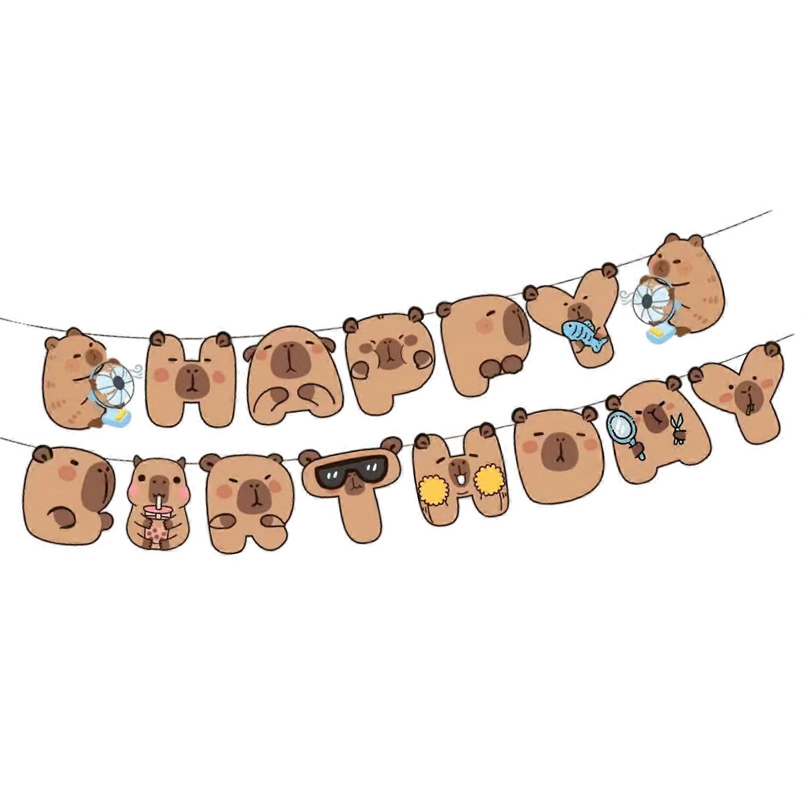 Capybara Birthday Banners Set Practical Capybara Party Banners Ornament for Unique and Fun Birthday Decorations