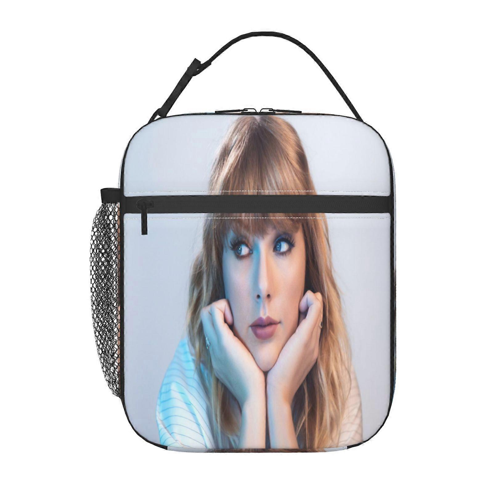 t100 Taylor Swift Lunch Boxes Stylish Geometric Print, Insulated Double-Layer Design with Easy-Clean Interior (26x20x12cm) y100