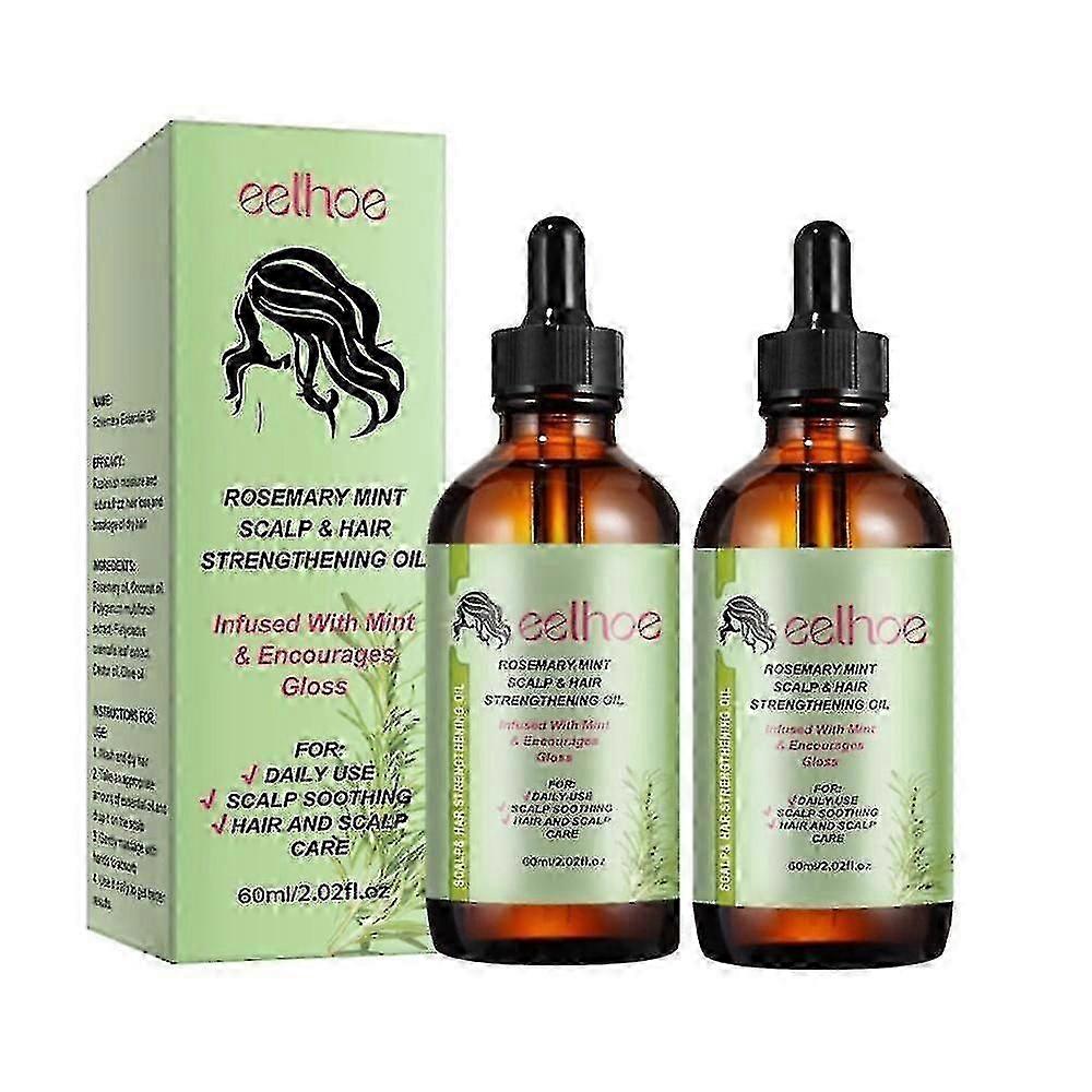 2PC Rosmarin eterisk olja - Hårväxt Hudvård Behandling