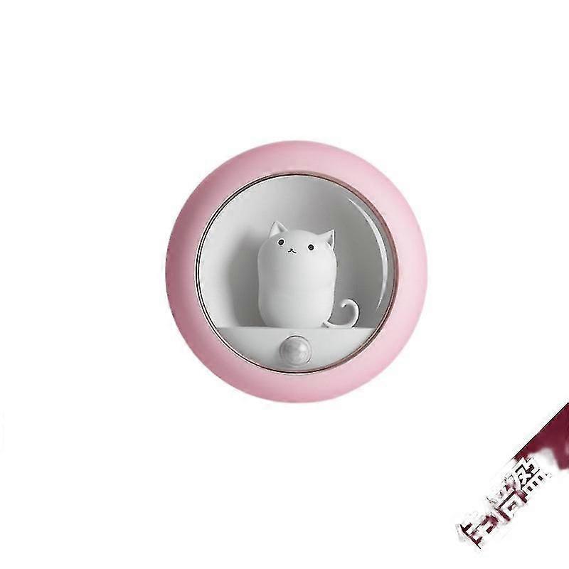 Cute LED Night Light with Motion Sensor - Rechargeable, Adjustable Brightness, Safe for Kids & Versatile Mounting Options