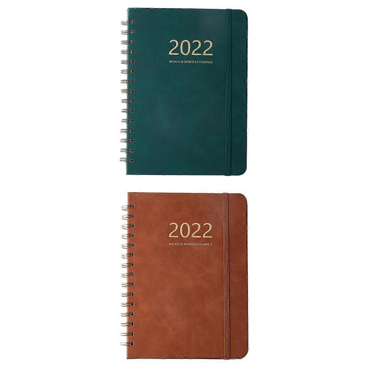 2x Schedule Journal Waterproof Surface A5 Thick Paper for