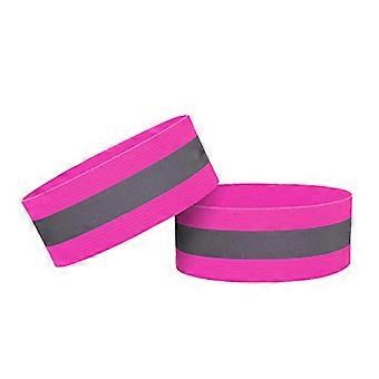 2 Stück 4 cm breite, elastische, reflektierende Armbänder für Damen und Herren, geeignet für Läufer, Radfahrer und Spaziergänger