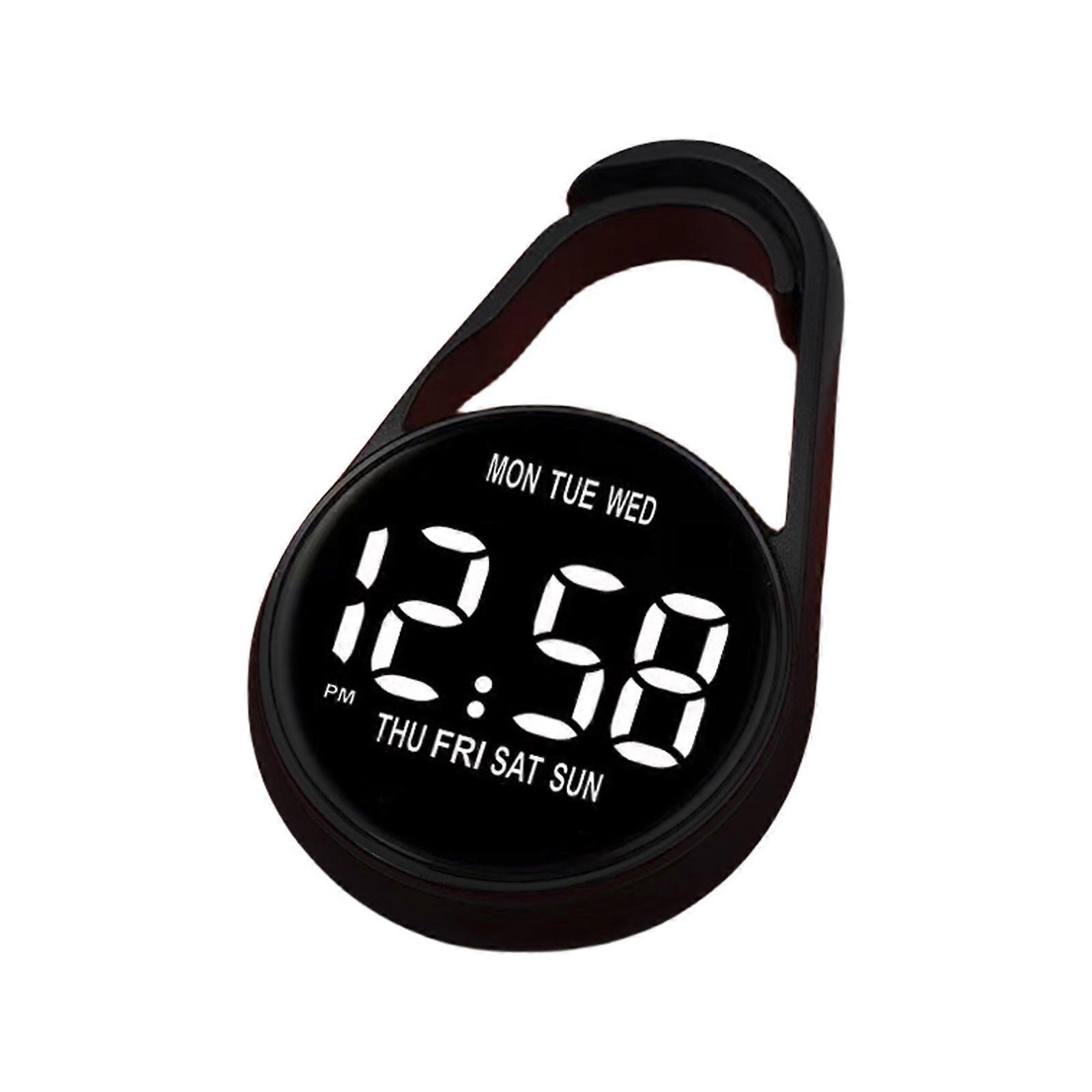 Pocket Electronic Digital Clock For Students Includes Touch screens Watch Waterproof Feature Night lights for Student  Black