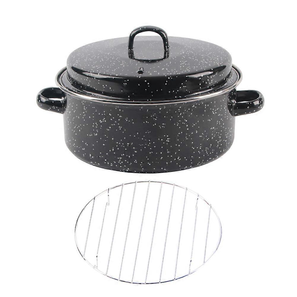 Enamel Cookware Pan with Lid, Robust Construction, Fits Various Cooking Tasks