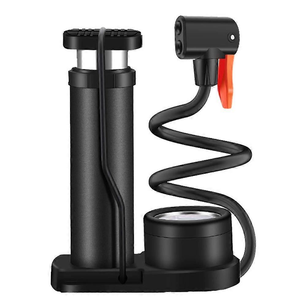 Manual Foot Pump with Precise Pressure Gauge Up to 150 PSI Portable Air Inflator for Car and Motorcycle Tires Compact Lightweight Design for Easy