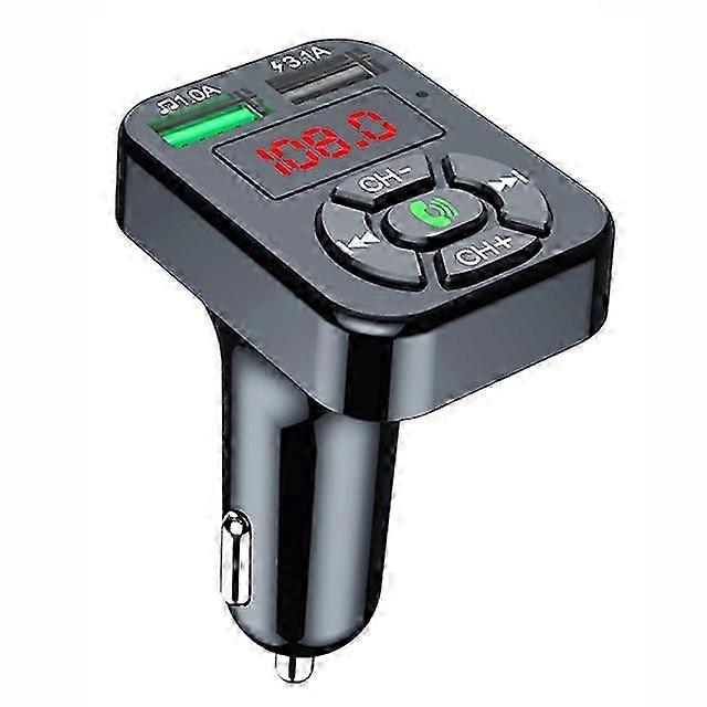 Wireless Car Kit Bluetooth 5.0 FM Transmitter MP3 Modulator with Dual USB Fast Charger 3.1A for Audio Streaming and Handsfree Calling