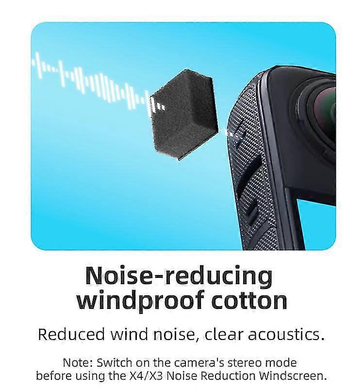 For Insta 360 X4 X3 Mic Wind Muff Camera Audio Noise Reduction Accessories