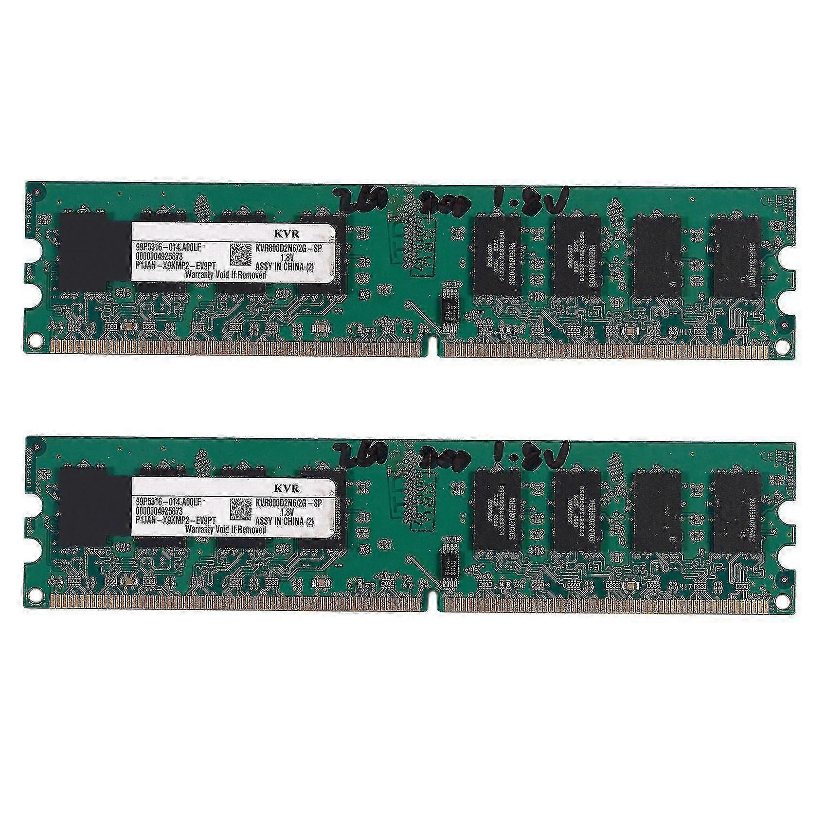 2x2GB DDR2 PC2-6400 800MHz 240-Pin DIMM Desktop RAM for AMD Desktops