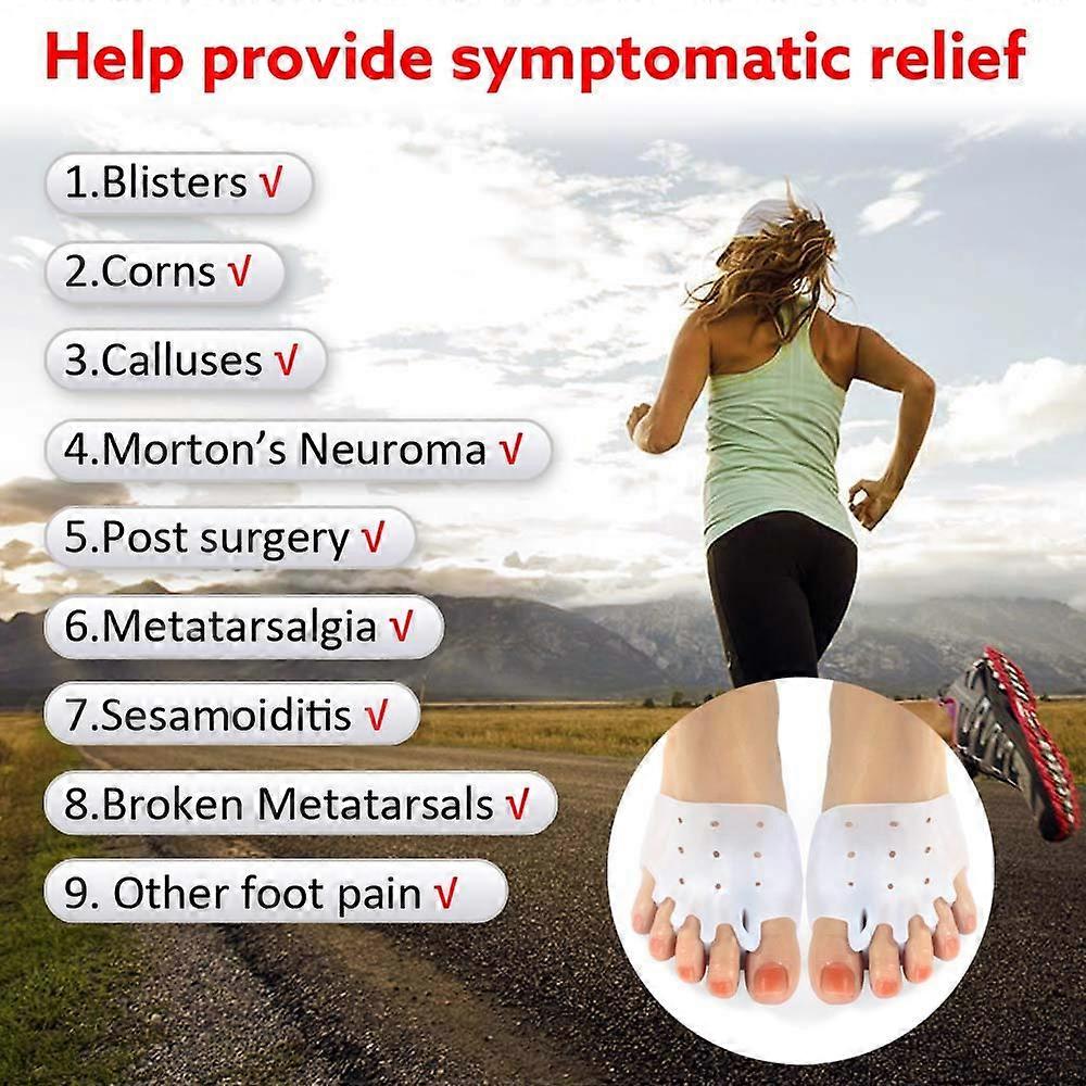 Ball of Foot Cushions with Breathable Honeycomb Toe Separator Mortons Neuroma Callus Metatarsal Gel Metatarsal Pads 6Pcs