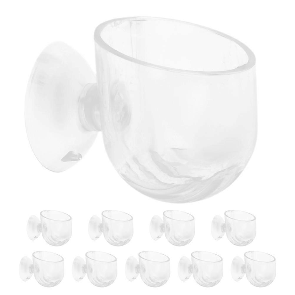 10pcs Aquarium Cone Red Worm Feeder Transparent Acrylic Fish Shrimp Feeder with Suction Cups