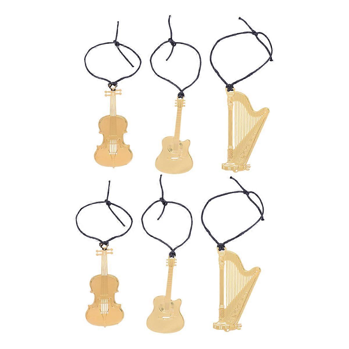 Music Inspired Metal Bookmarks For Reading Elegant present For Teachers And Students 6Pcs
