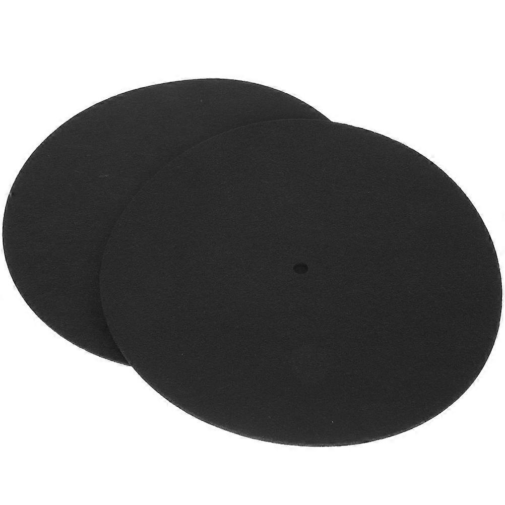 2pcs Vinyl Record Player Pads Simple Protective Cushions for Turntable Storage Lightweight Felt Mats for Phonograph Records