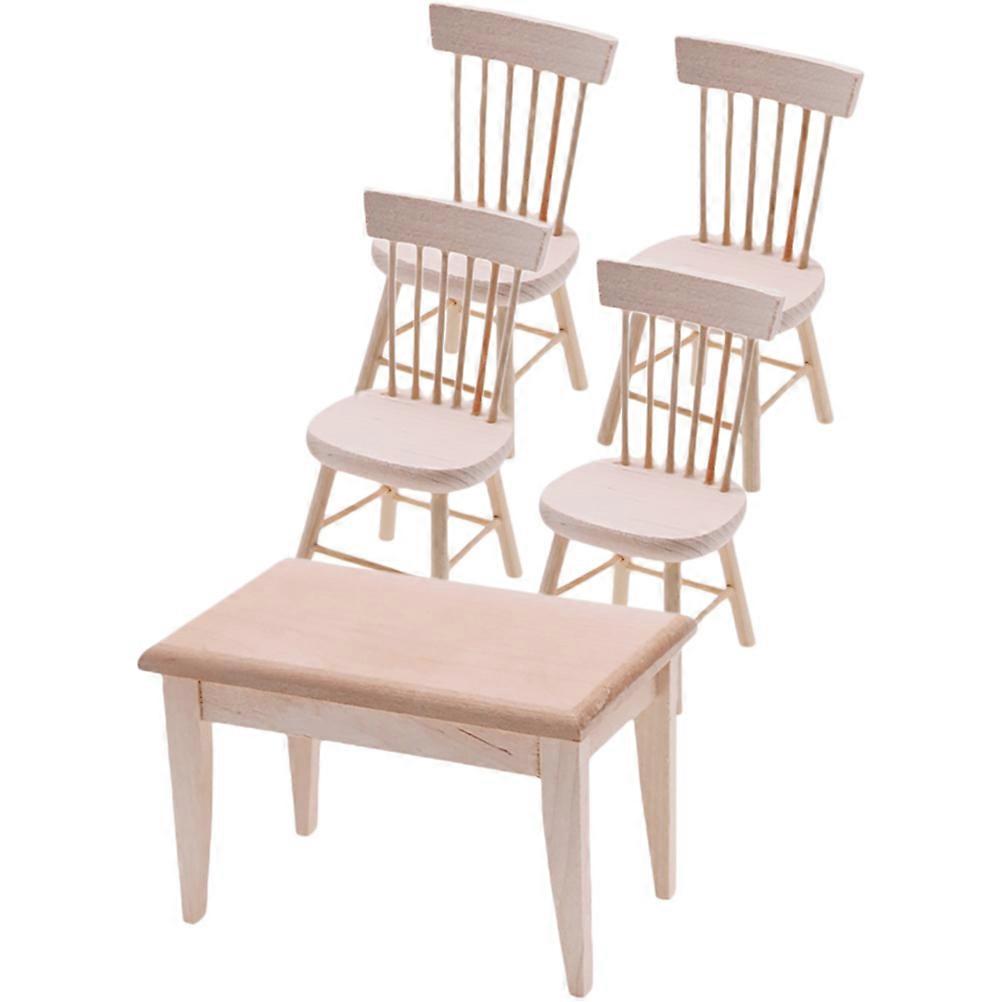 Mini Chair Adornment Simulation Mini Chair Rectangular Style Doll House Decor 1Set
