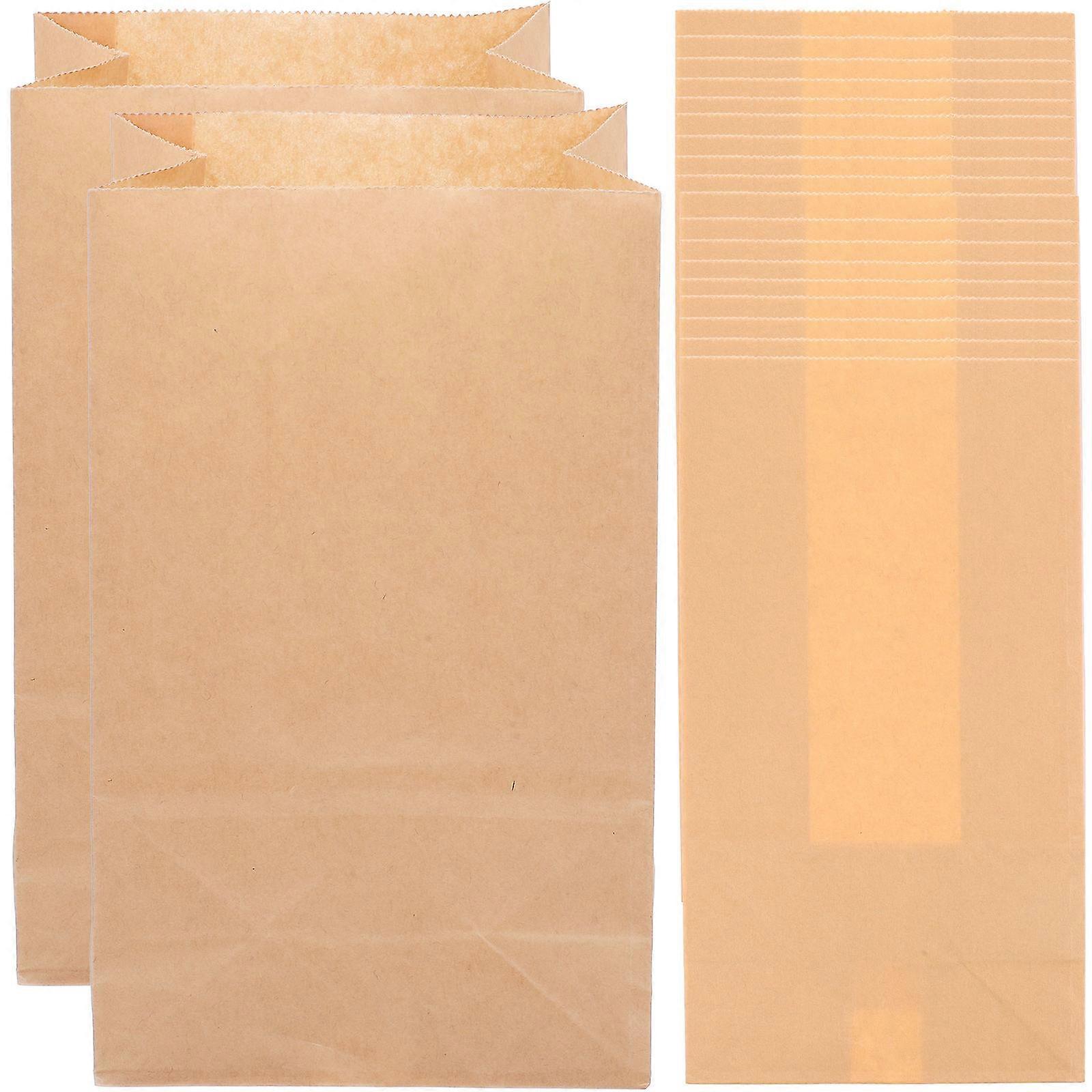 Paper Grocery Bags Kraft Paper Bags Waterproof Coating Flat Surface Uses 24x13cm 20Pcs
