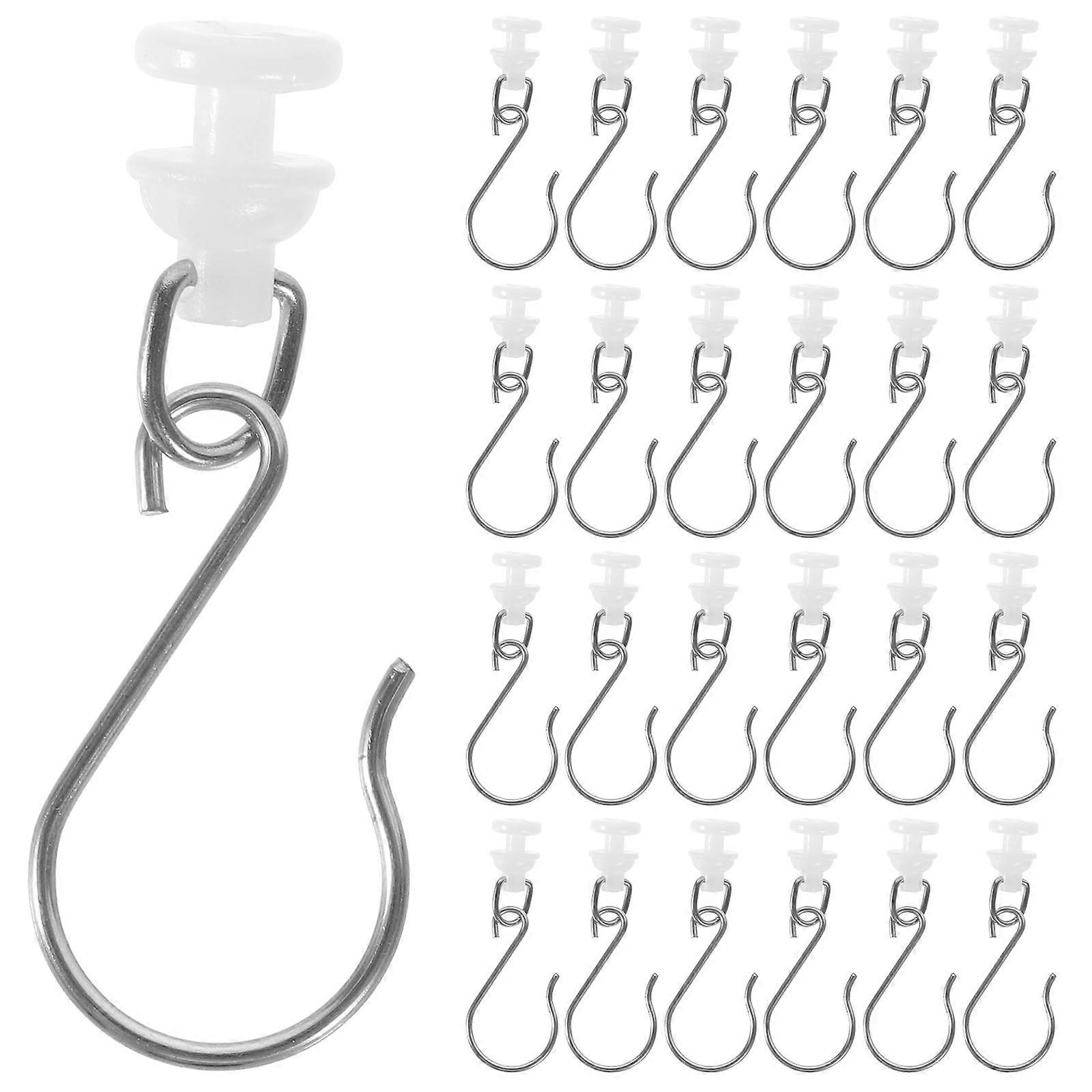 Plastic Curtain Gliders Hooks Set with Smooth Sliding Rail Pulley for Shower & Window Curtains – Easy Install & Versatile Use for Home & Office