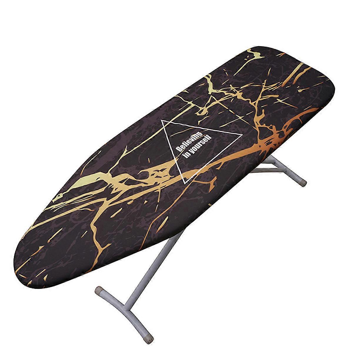 Protective Pad Ironing Board Cover Canvas Wide Large Marble Pattern For Household Users Black 1Pcs