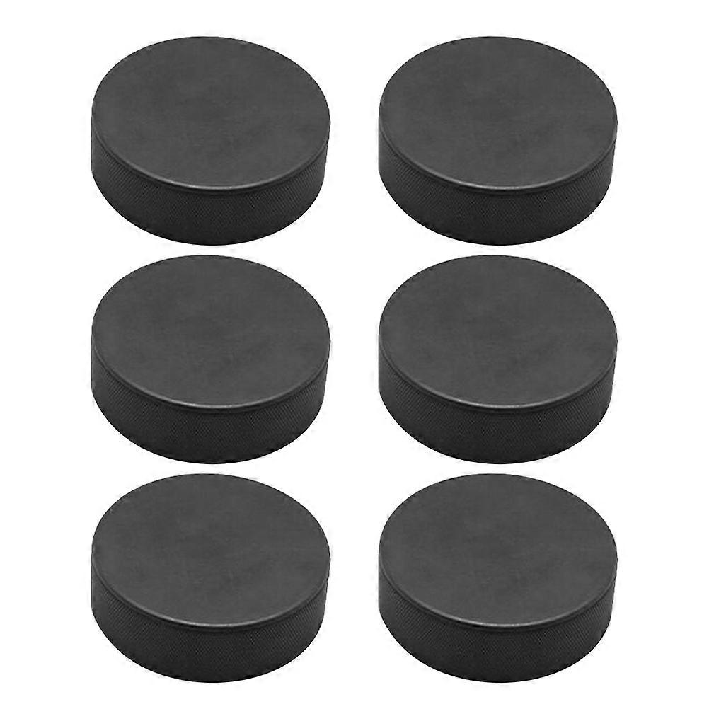 6pcs PU Practice Hockey Pucks for Skill Enhancement – Safe, Realistic Training Supplies for Ice Hockey Performance Improvement