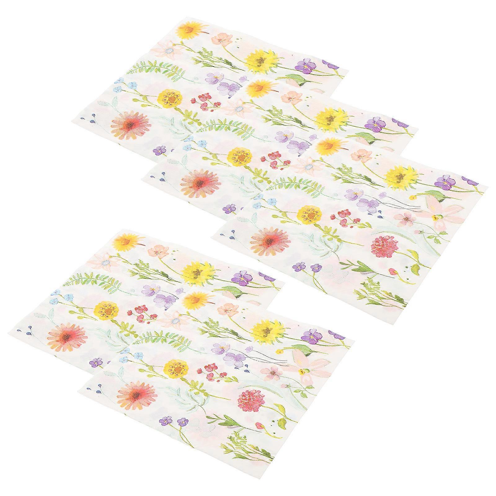 Floral Printed Napkins Disposable for Party Use with Floral Pattern