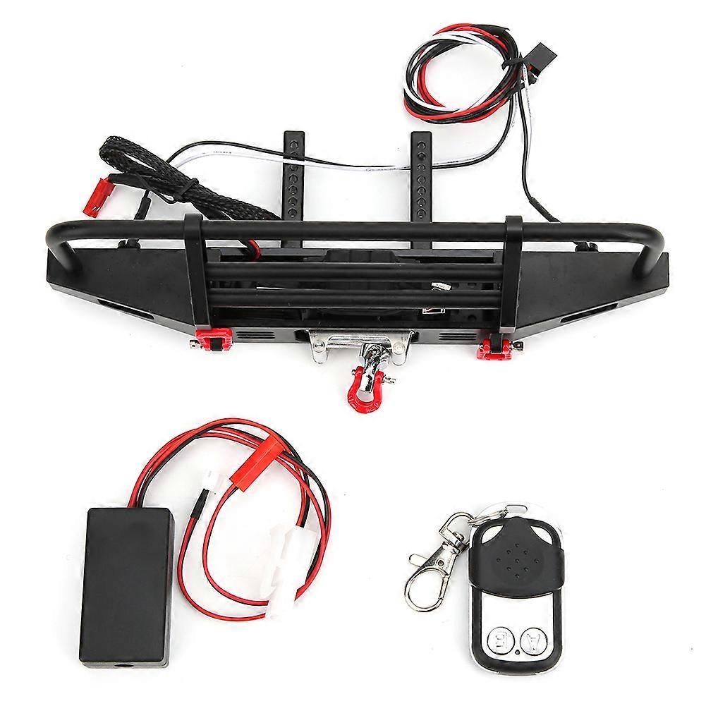 Front Bumper Set with Remote Control Upgrade Parts Compatible with TRX-4 Axial SCX10 RC Car