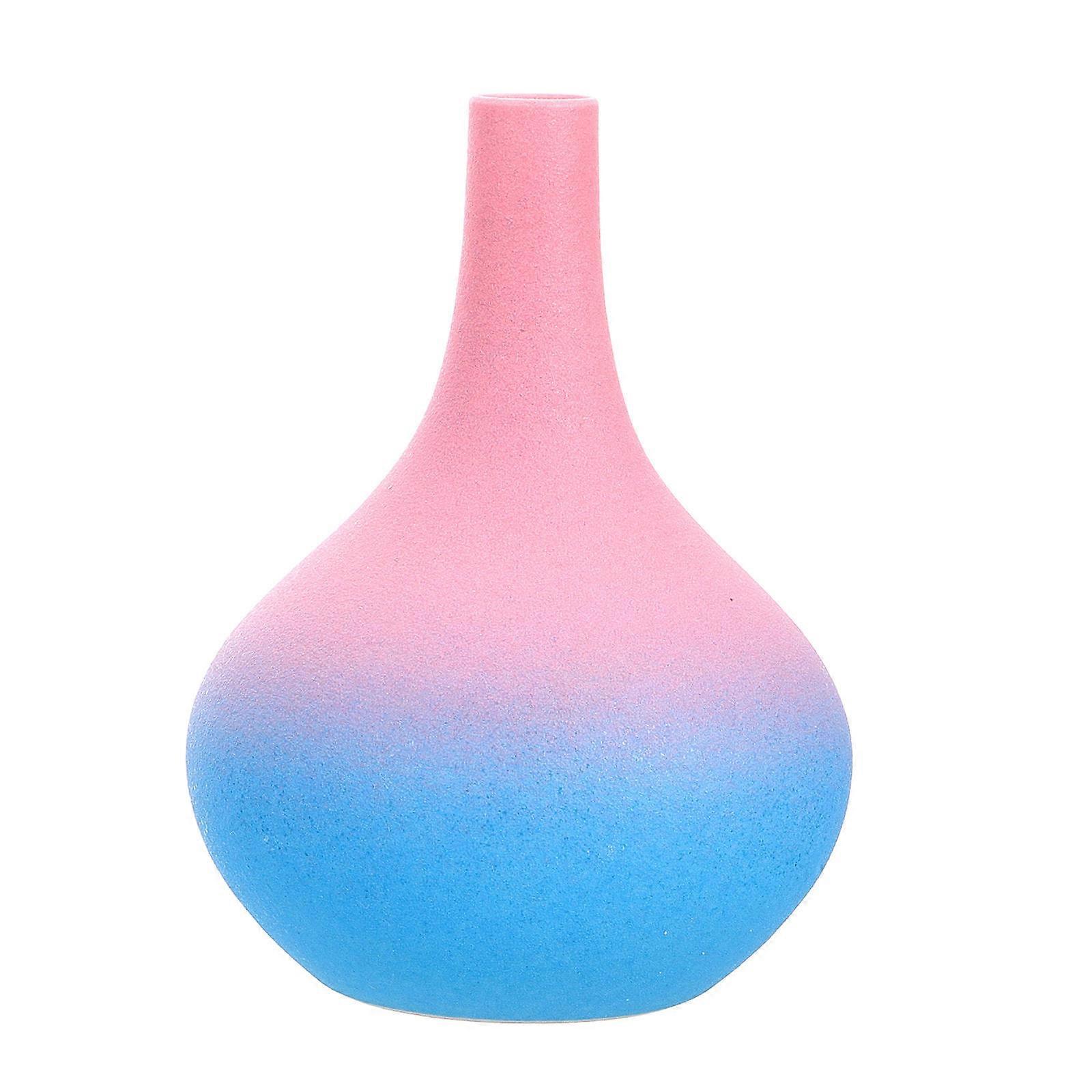 1pc Handmade Ceramic Vase Colorful Small Dried Flower Vase for Office