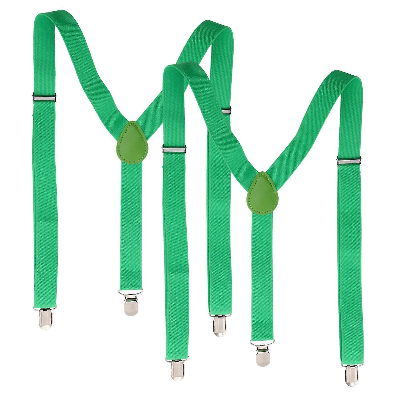 Patricks Day Suspender Suspenders Men Women Suspenders Green 100x3.5cm Comfortable Fit 2Pcs