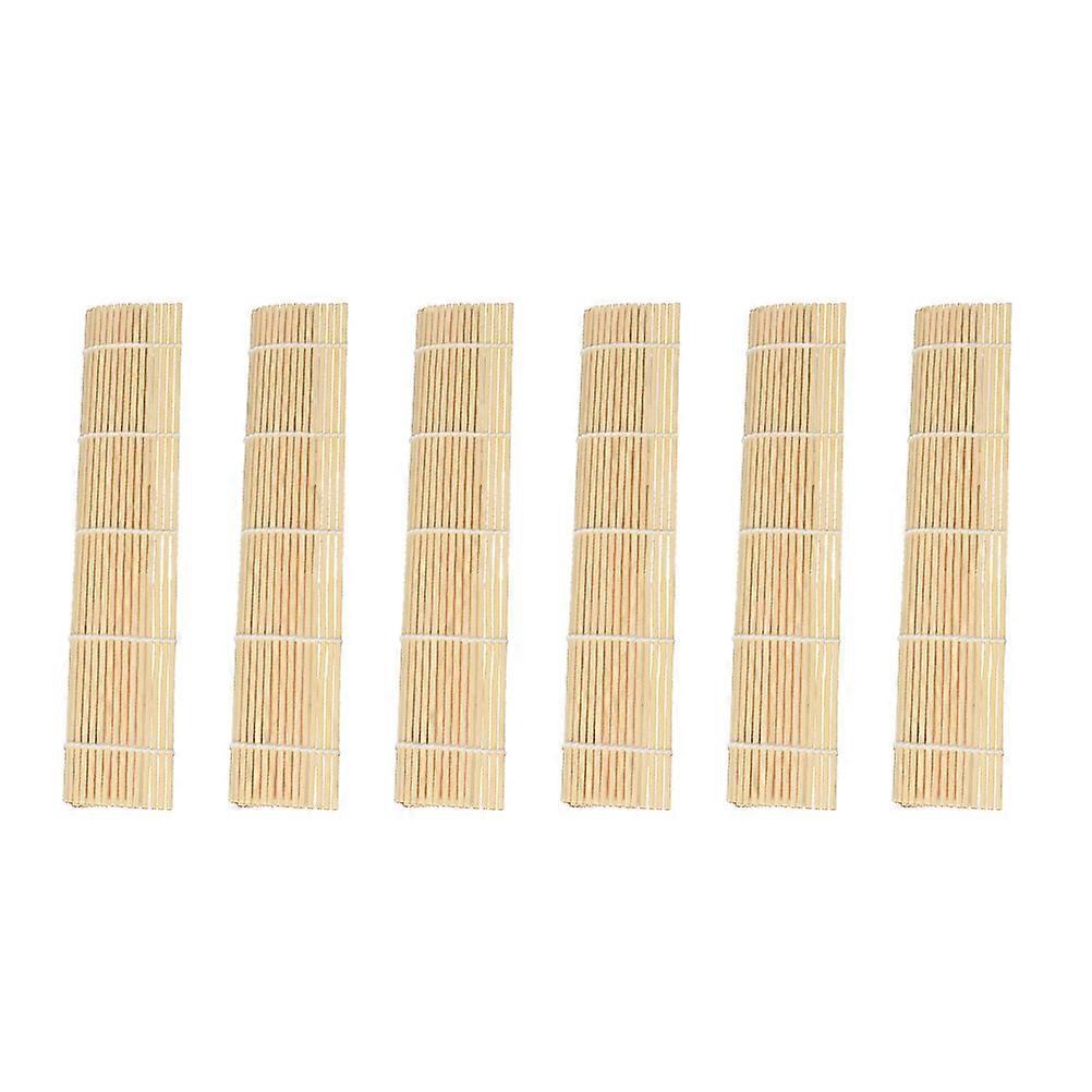 Sushi Making Bamboo Mat Sushi Rolling Mats Home Kitchen Use 24x24.5x0.2cm Dense and Uniform 6Pcs
