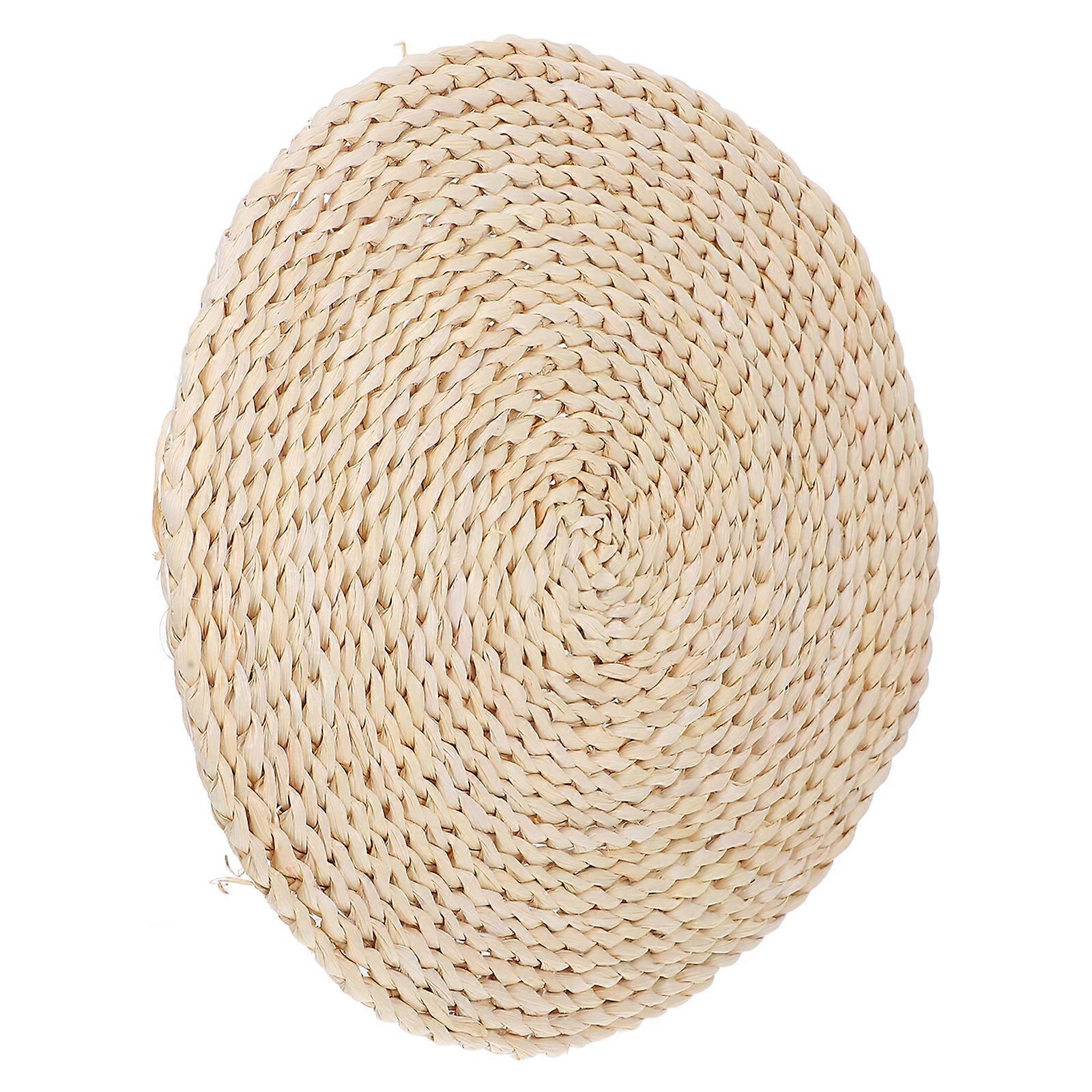 Woven Seating Mat Round Floor Cushion Indoor Use Beige 40.00X40.00X1.50CM Seating Support 1Set