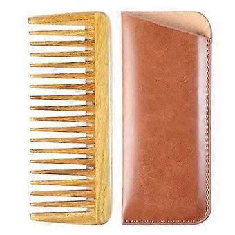 Pente de madeira natural feito à mão com características antiestáticas, design de dente extra largo para desembaraçar o cabelo, ideal para uso com certos produtos de cabelo