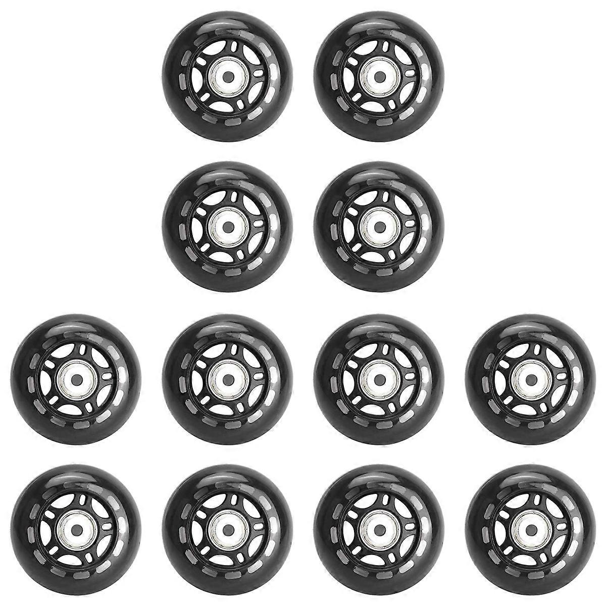 4 Pack Inline Skate Wheels Indoor/Outdoor with Bearings 70mm,Black