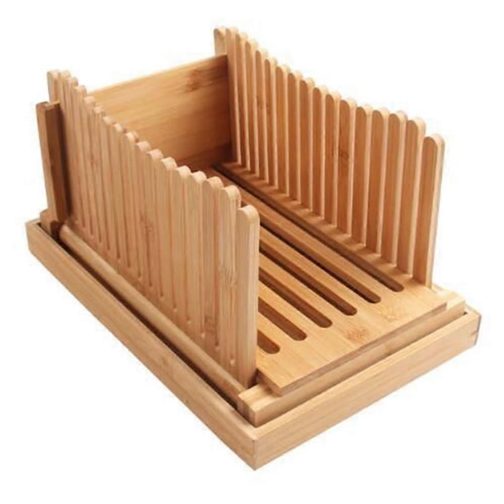 Bamboo Bread Cutter With Adjustable Thickness For Homemade Bread And Loaf Cakes, Toast Cutting Board, Bread Maker Compatible