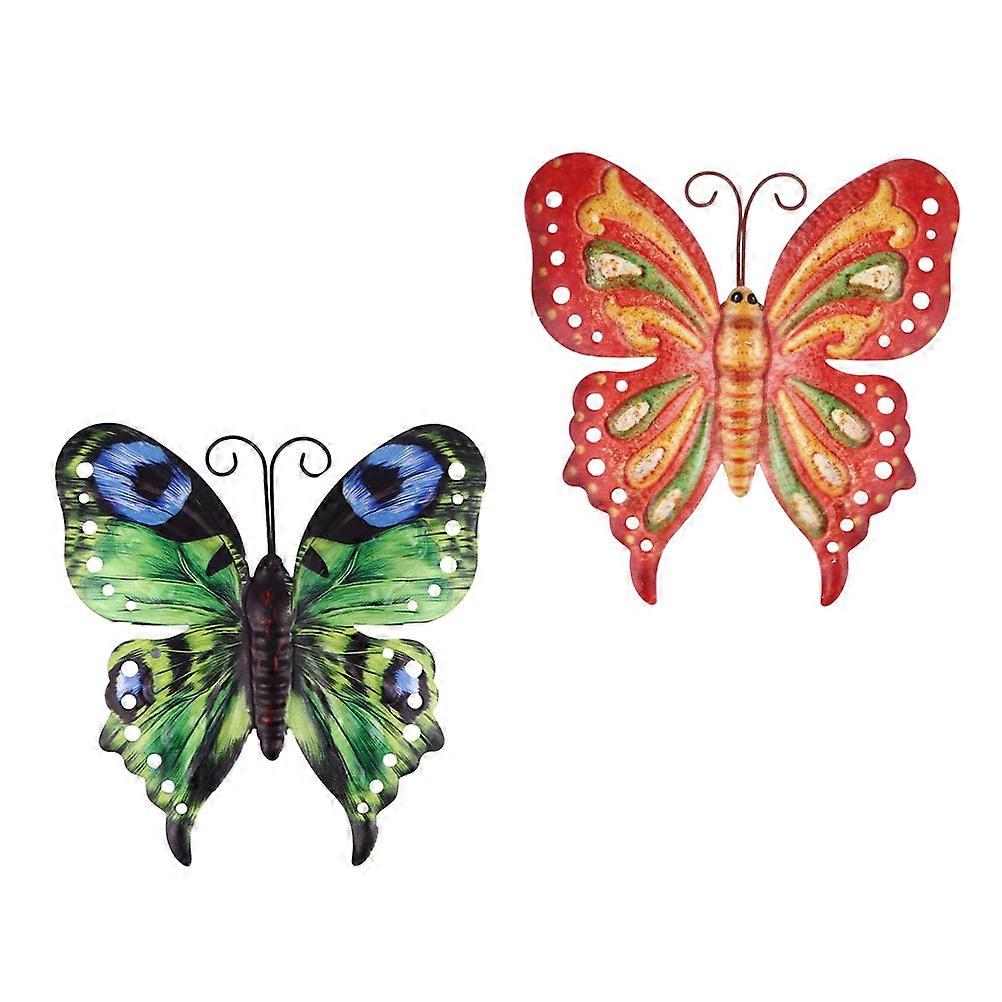 Butterfly Ornaments Stylish Butterflies Decor Wall Hanging Decorations Green 2Pcs