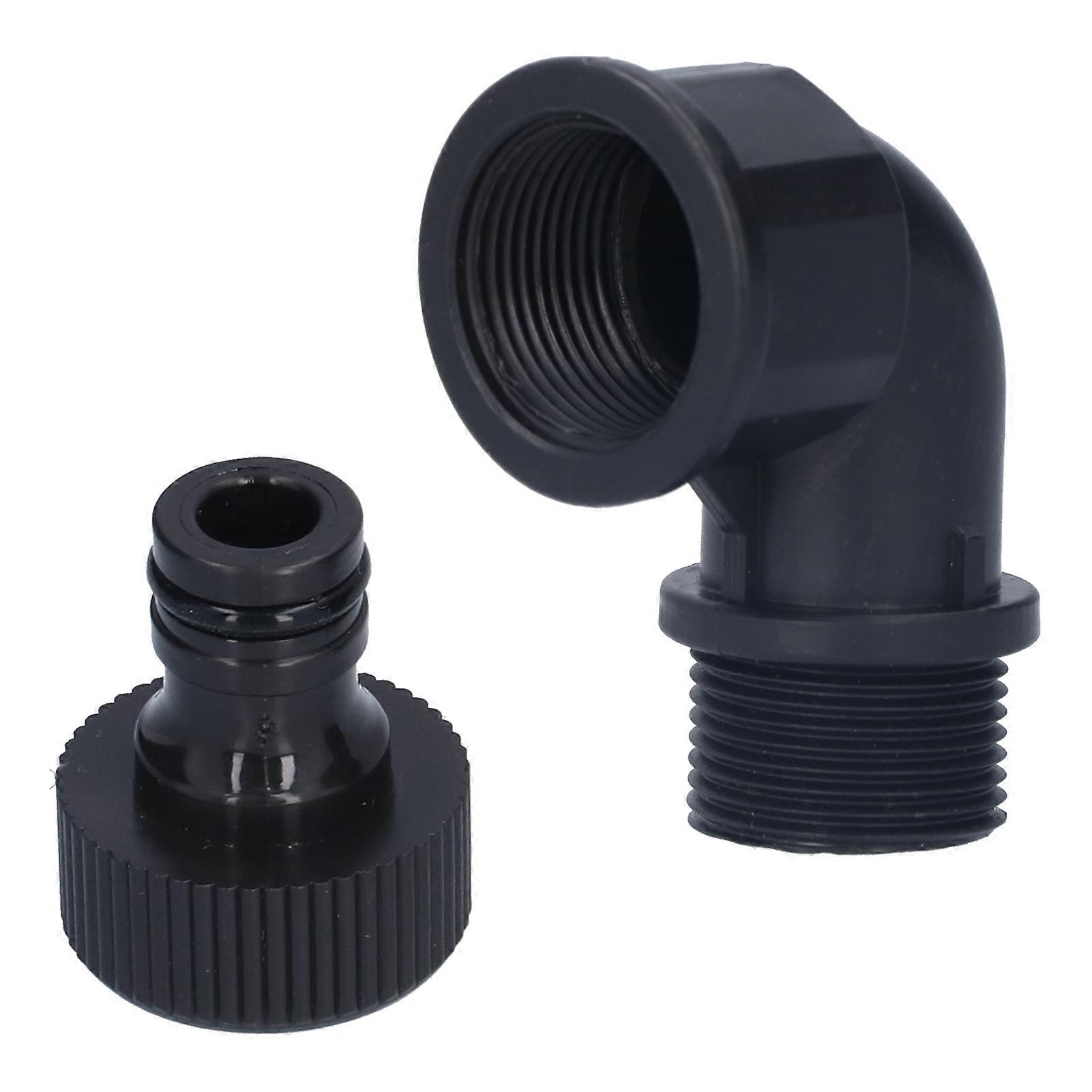 2Set Elbow Connector Durable Adaptable Hose Adapter with Nipple Connector for Garden Outdoor(G3/4 Directional Elbow Female and Male Thread Nipple )